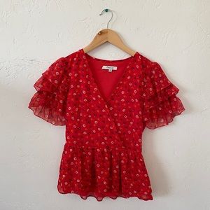 Madewell Tiered-Sleeve Peplum Top